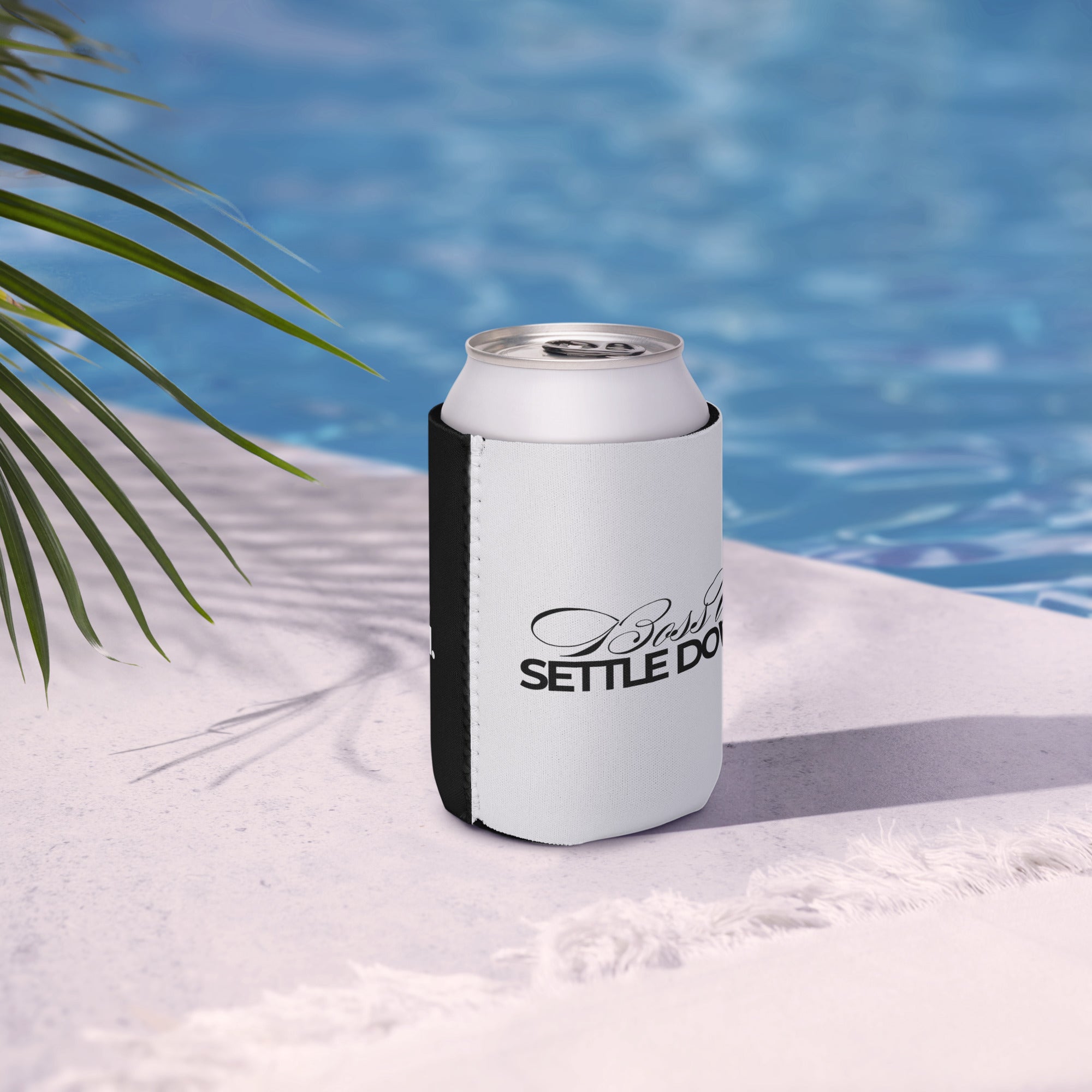 Boss Up, Settle Down Duotone Can Coozie