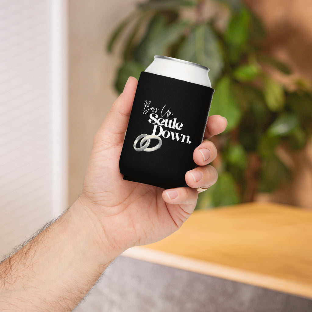 MLM Silver Rings, Boss Up, Settle Down Can Cooler