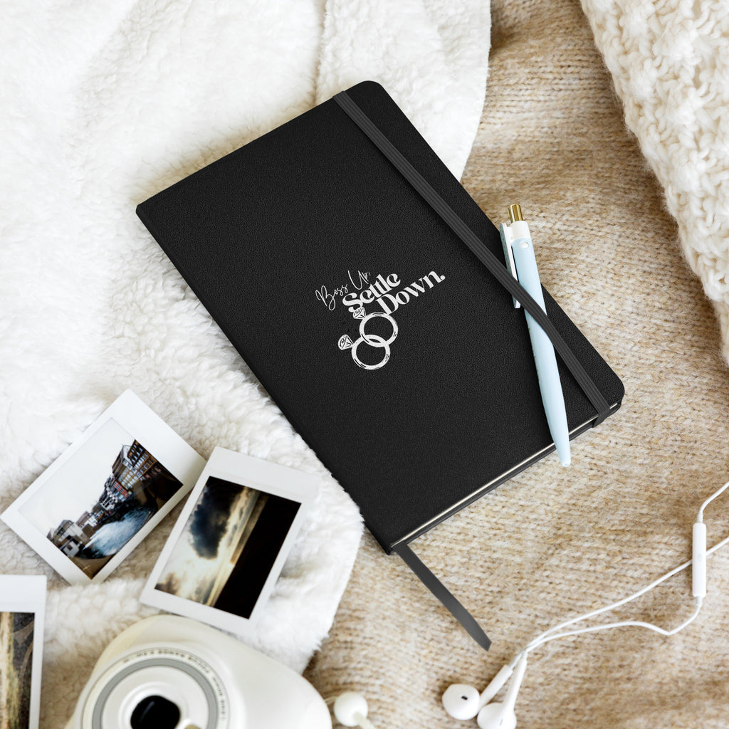 Boss Up Settle Down WLW Rings Black Wedding Hardcover Bound Notebook