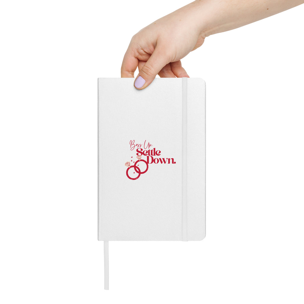 Boss Up Settle Down WLW Rings White Wedding Hardcover Bound Notebook