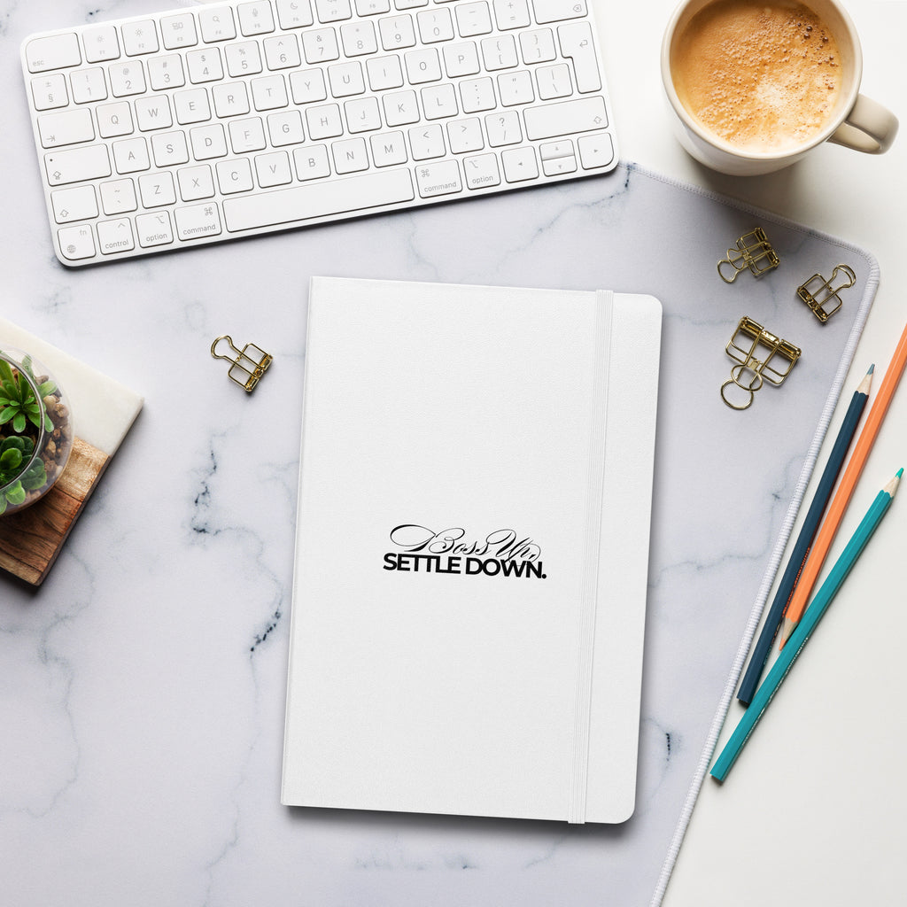TLOAS | White Boss Up Settle Down Wedding Hardcover Bound Notebook