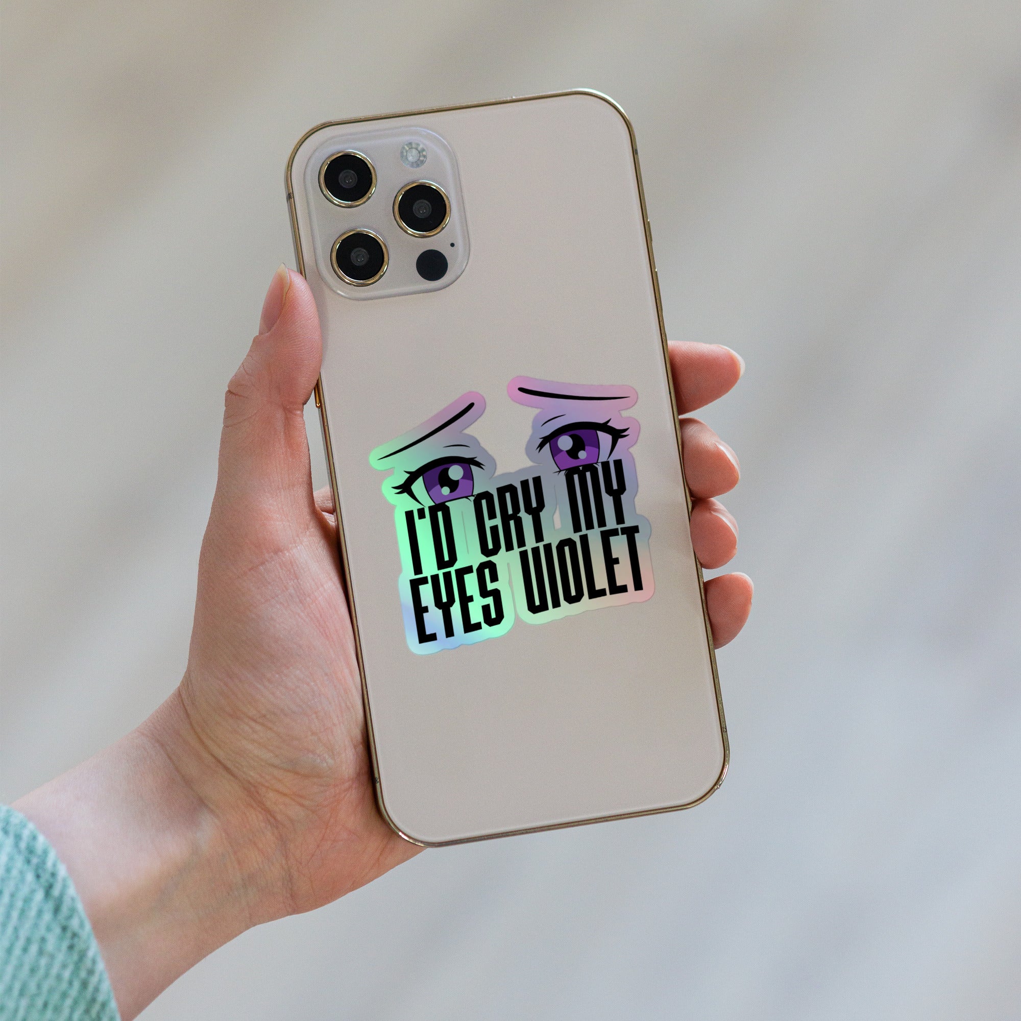Cry My Eyes Violet Holographic Sticker