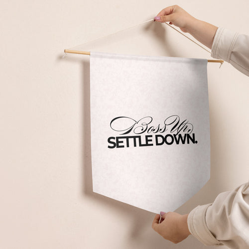 Boss Up, Settle Down Wedding Newlywed Pennant