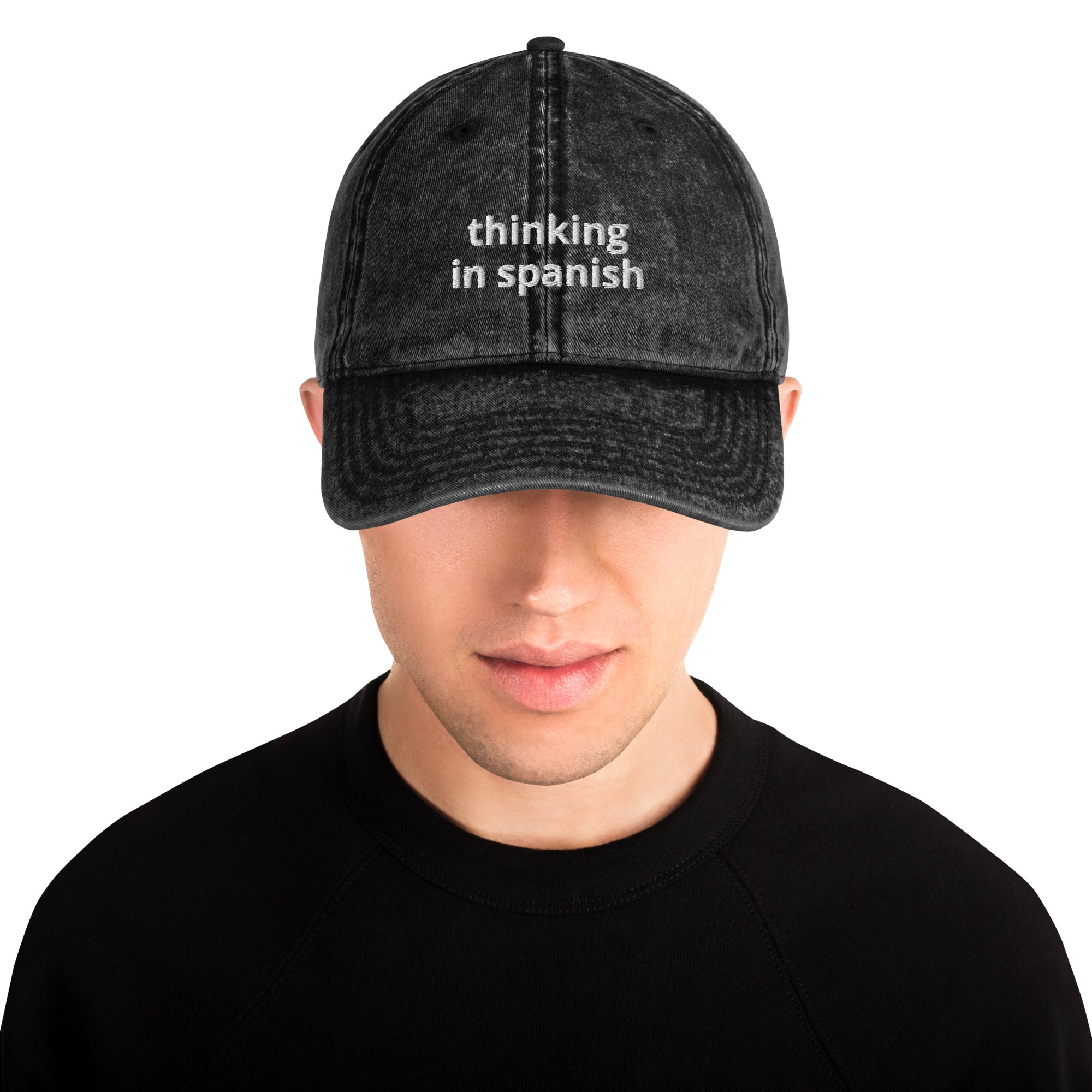 Thinking In Spanish Vintage Cotton Twill Cap