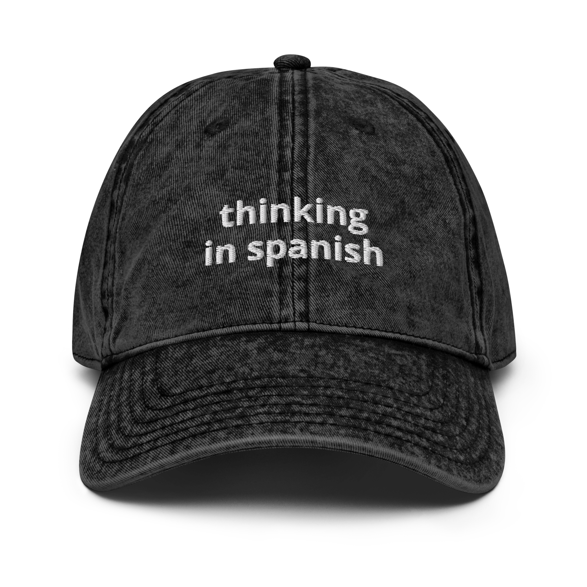 Thinking In Spanish Vintage Cotton Twill Cap