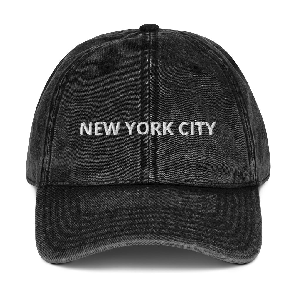 New York Vintage Cotton Twill Cap