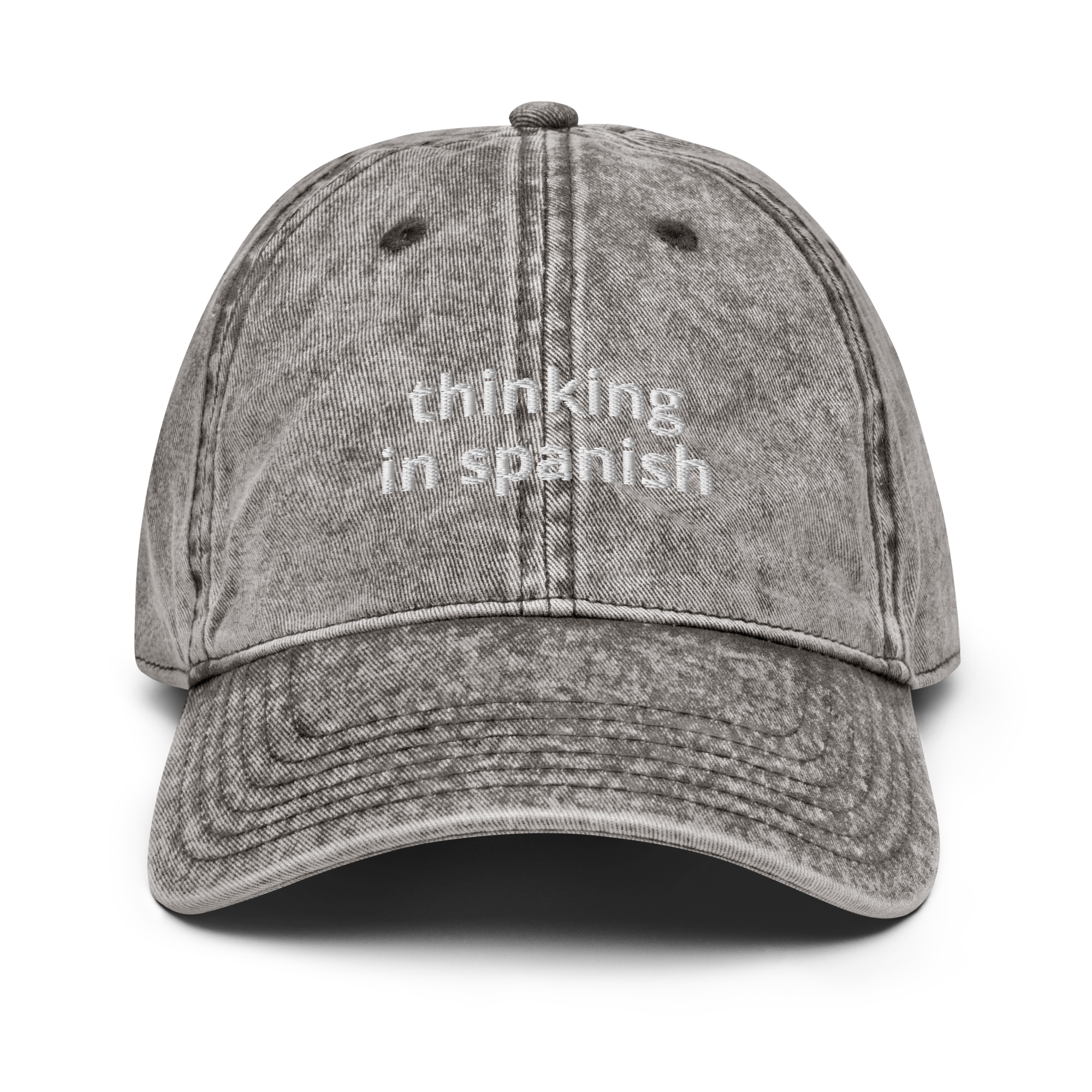 Thinking In Spanish Vintage Cotton Twill Cap