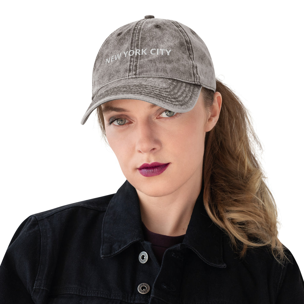 New York Vintage Cotton Twill Cap
