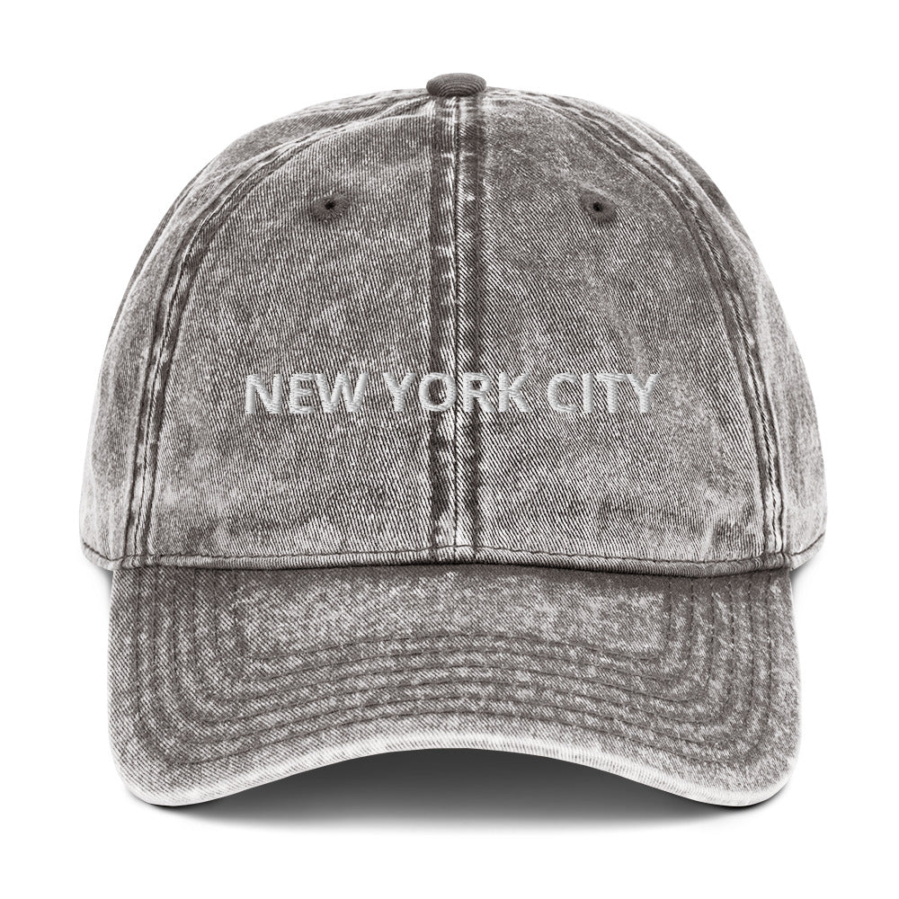 New York Vintage Cotton Twill Cap