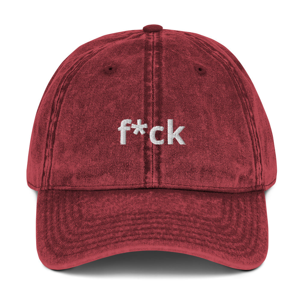 F*ck Vintage Cotton Twill Cap