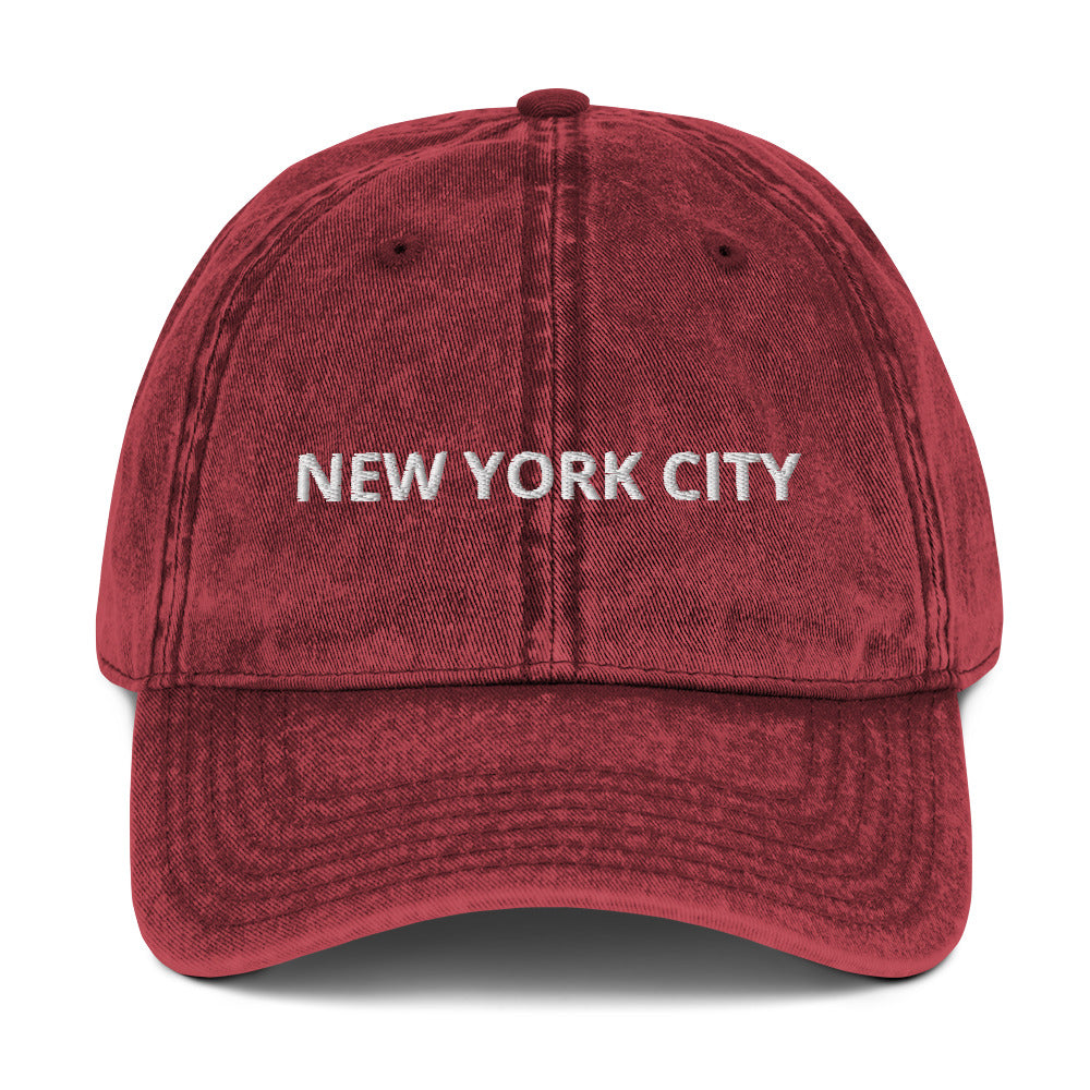 New York Vintage Cotton Twill Cap