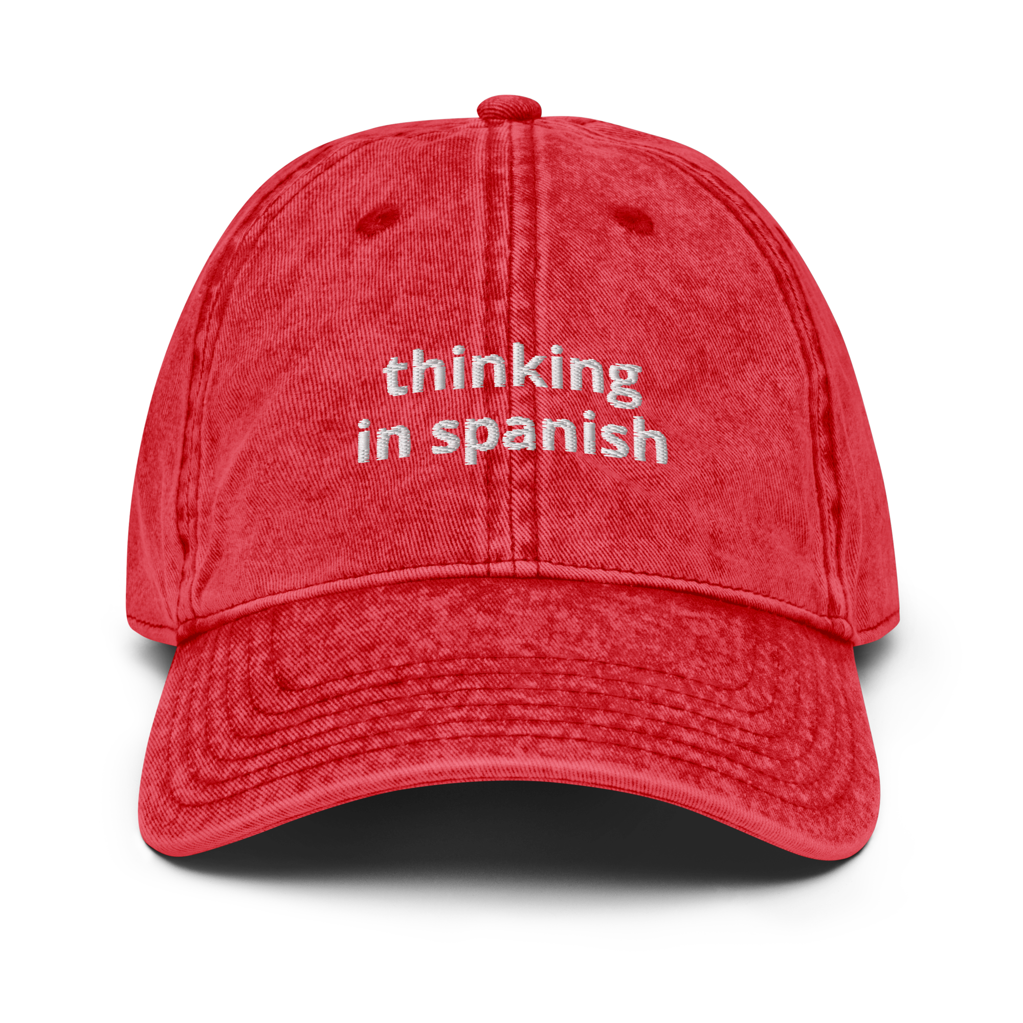 Thinking In Spanish Vintage Cotton Twill Cap