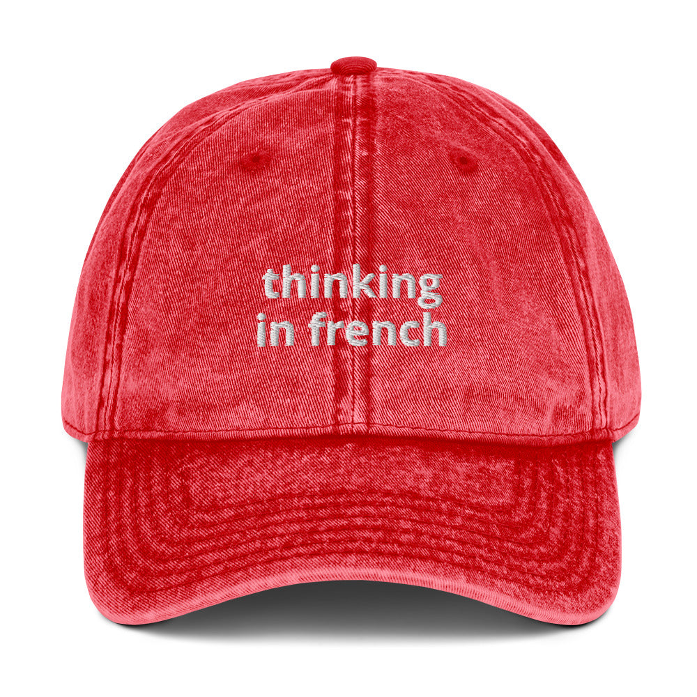 Thinking in French Vintage Cotton Twill Cap